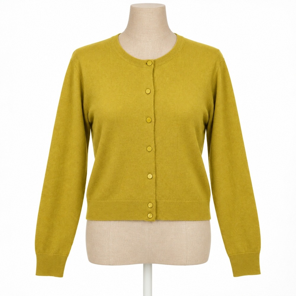 J Crew 100% Cashmere Button Cardigan Womens S Crew Neck Minimalist Luxury Preppy